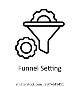 Funnel Setting Vector  outline Icon Design illustration. Seo and web Symbol on White background EPS 10 File