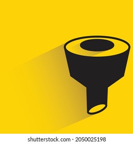 funnel with shadow on yellow background