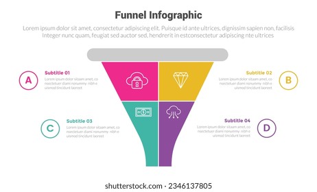 Infografik-Schablonenform mit symmetrischen Pyramidenbildern und kreativem Design in 4 Stufen für die Präsentation der Folie