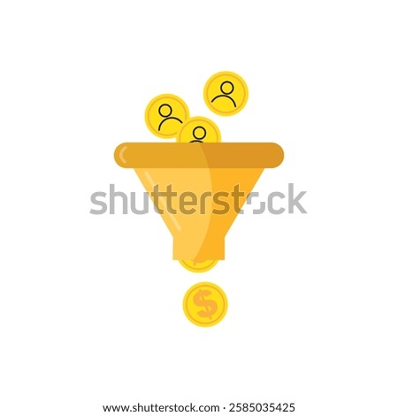 Funnel shaped desk icon concept