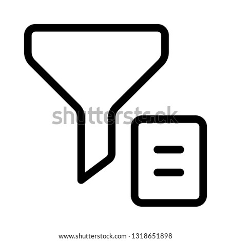 funnel shaped filter to sort new list or category