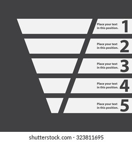 Funnel symbol. Business infographic and web design element. Template for marketing, conversion or sales. Vector illustration.