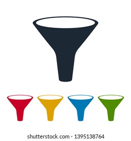 Funnel symbol on white background. Filter flat icon.