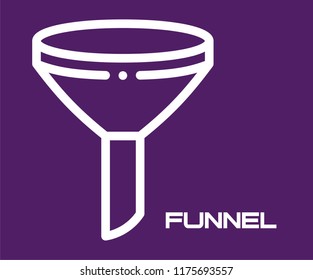 FUNNEL SYMBOL VECTOR ICON 