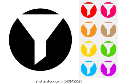Funnel Tool. Negative Space Icon 