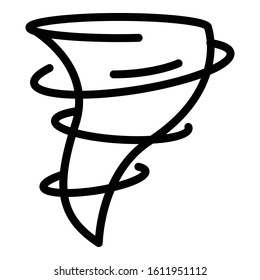 Funnel tornado icon. Outline funnel tornado vector icon for web design isolated on white background