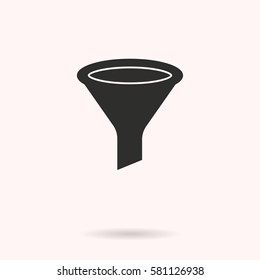 Funnel vector icon. Black illustration isolated on white background for graphic and web design.