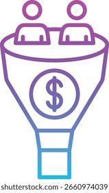 Ícone de vetor de funil. Pode ser usado para impressão, aplicativos móveis e da Web.