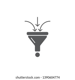 funnel vector icon concept design, isolated on white background