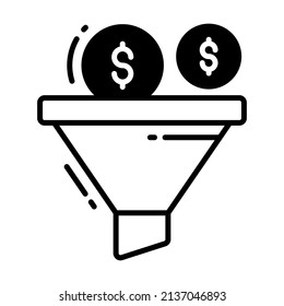 Funnel-Vektorsymbol. Illustration für Grafik und Web Design.