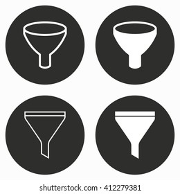 Funnel    vector icon. Illustration isolated for graphic and web design.