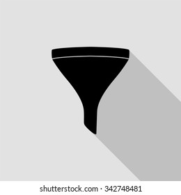 funnel vector icon with long shadow