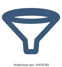 Funnel vector icon. Style is outline flat icon symbol, blue color, white background.