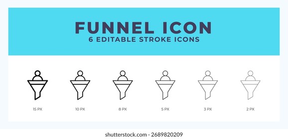 Funnel vector icon for web and app. Editable stroke vector illustration