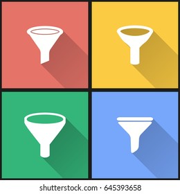 Funnel vector icons set. Illustration isolated for graphic and web design.