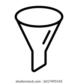 Funnel Vector Line Icon Design