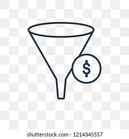 Funnel vector outline icon isolated on transparent background, high quality linear Funnel transparency concept can be used web and mobile