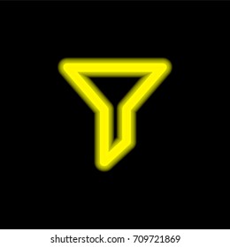 Funnel yellow glowing neon ui ux icon. Glowing sign logo vector