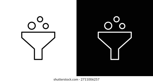 Funneling data icons. line drawing vector icons