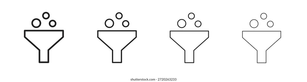 Funneling-Datensymbole Kontur-Vektorsymbol-Zeichen