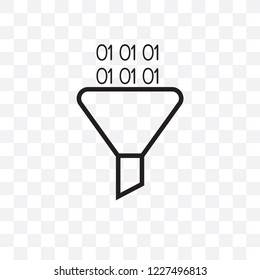 Funneling Data vector linear icon isolated on transparent background, Funneling Data transparency concept can be used for web and mobile