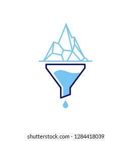 funneling iceberg logo icon vector illustration