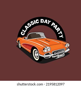 Funnies classic car illustration vector image