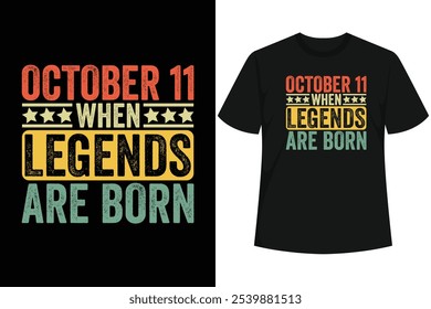 Funny 11th October Birthday for men women kids happy my birthday Vintage retro decorations for who born in October month quote sayings Happy Birthday to me Bday for your birthday theme. 