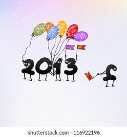 Funny 2013 New Year's Eve greeting card. + EPS8 vector file
