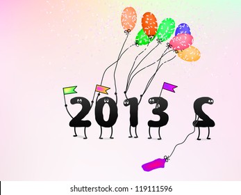 Funny 2013 New Year's Eve greeting card. + EPS8 vector file