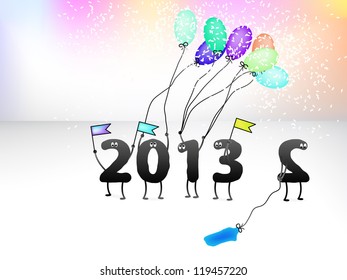 Funny 2013 New Year's Eve greeting card. + EPS8 vector file