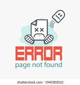 Funny 404 error concept. Web Page not found sign. Internet problem icon.