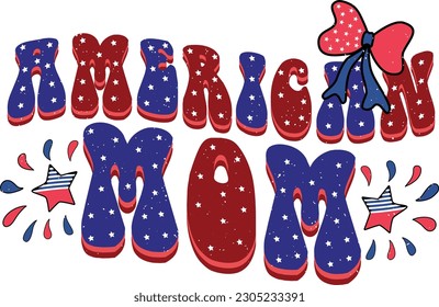 Funny 4th of July American Independence Day Patriotic Colorful Design on White Background. Happy US Flag Embedded Sublimation Graphic Template for Print on Demand Business and Printing Industry