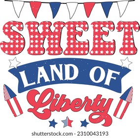 Funny 4th of July Sublimation American Flag Embedded Graphics on White Background. Red Green Typographic Combination for Print on Demand Business and Printing Industry. 