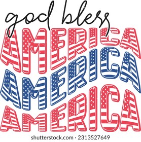 Funny 4th of July Sublimation American Flag Embedded Graphics on White Background. Red Green Typographic Combination for Print on Demand Business and Printing Industry. 