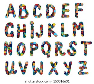 Funny abc geometric design for kids