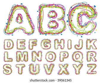 Funny ABC. Vector.