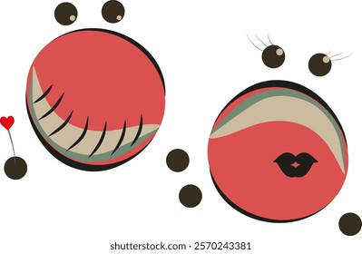 Funny abstract characters. For postcards, websites, printing on clothes.