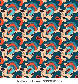 Funny abstract colorful surreal pattern. Psychedelic artwork