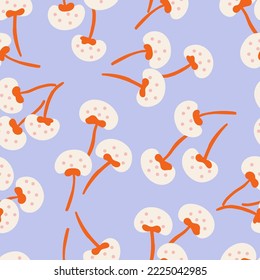 Funny abstract floral background in vector. Seamless pattern with hand drawn dandelions on a blue background. Perfect for fabric cloth design wallpapers gift wrap and scrapbooking.