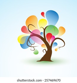 Funny Abstract spring Tree Sticker Wall Decal for your design