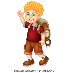 Funny Adventure Boy Cartoon For Your Design