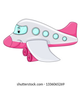 Funny Aeroplane Cartoon Vector Illustration