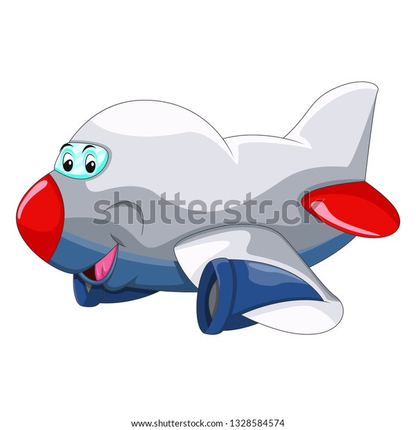 Funny Aeroplane Cartoon Vector Illustration Stock Vector (Royalty Free ...