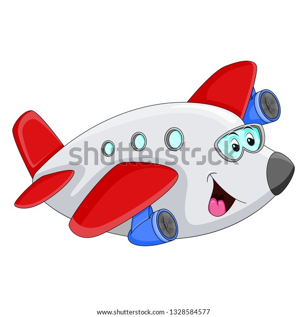 Funny Aeroplane Cartoon Vector Illustration Stock Vector (Royalty Free ...