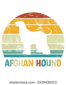 Funny Afghan Hound Vintage Retro Sunset Silhouette Gifts Dog Lover Dog Owner Essential T-Shirt