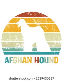 Funny Afghan Hound Vintage Retro Sunset Silhouette Gifts Dog Lover Dog Owner Essential T-Shirt