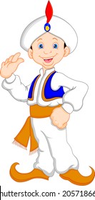 funny aladdin cartoon waving