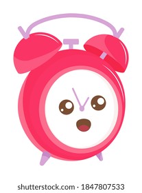 Funny Alarm Clock With Surprise Face Emotion On White