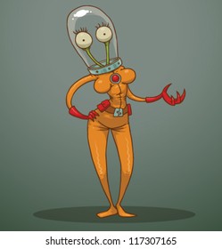 Funny Alien 04, vector